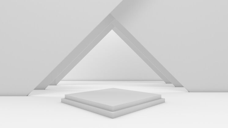 舞台展示产品矩形讲台的三维渲染3d阴影仪式