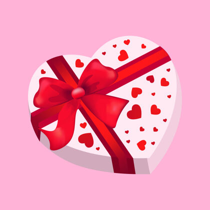 促销心形礼品盒情人节庆祝概念爱情横幅传单或贺卡颜色庆祝礼品盒