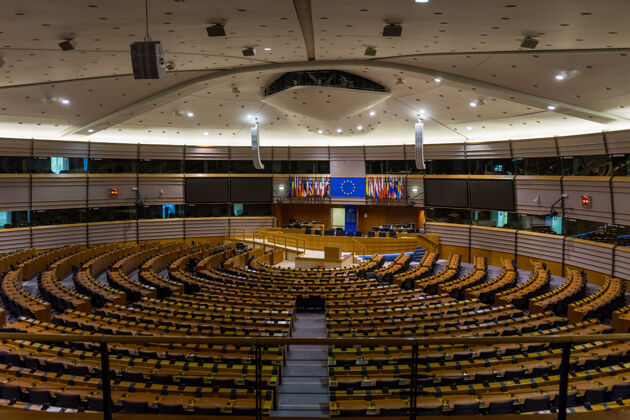 比利时比利时布鲁塞尔 欧洲议会空荡荡的全体会议室空的会议室房间