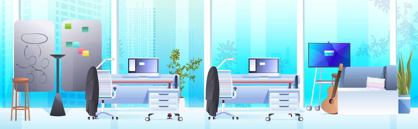 工作现代橱柜室内办公室 家具水平工作室扶手椅办公桌