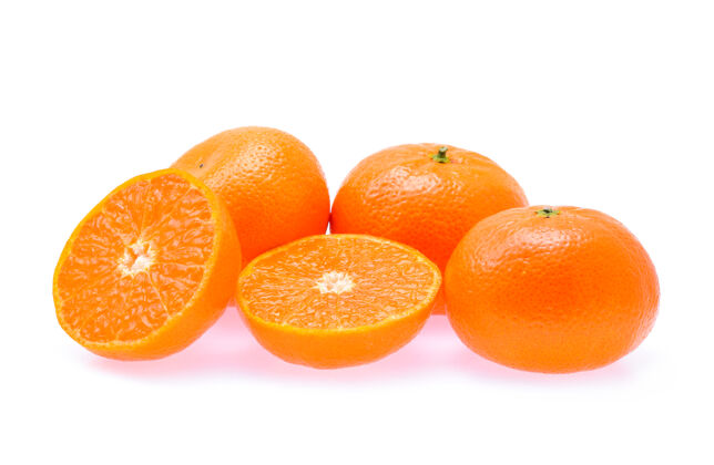 黄色白底橘子生活方式膳食柑橘