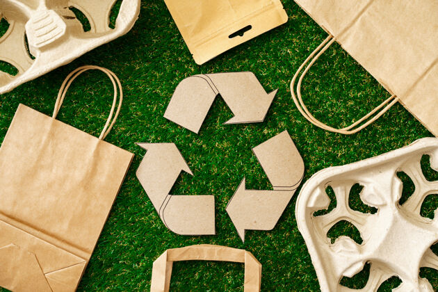 杂货工艺纸环保袋环保消费理念回收商业处理