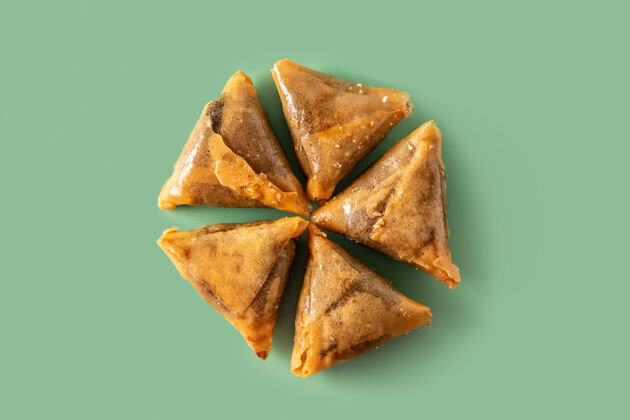 三角绿桌杏仁糖传统摩洛哥甜点面包房糕点传统