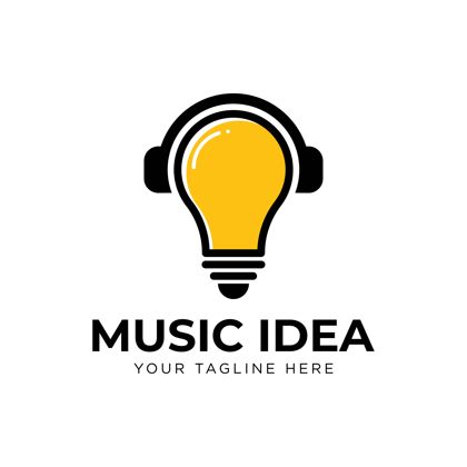 电源耳机灯泡音乐创意标志设计图标灵感头部公司创意