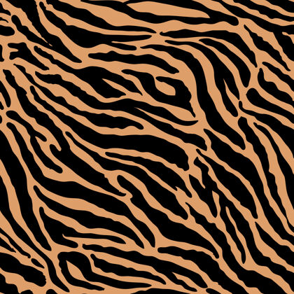 老虎抽象虎皮无缝图案条纹形状毛皮