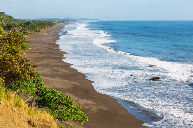 中美洲哥斯达黎加美丽的热带太平洋海岸自然海岸线美丽