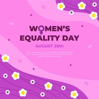 平面设计妇女平等日插画花活动女权主义