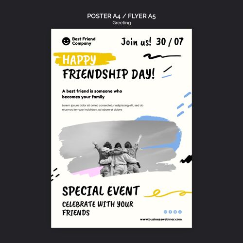 传单友谊日传单模板打印模板海报庆祝
