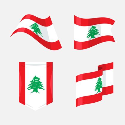 套装一套平面设计的黎巴嫩国旗民族包装黎巴嫩