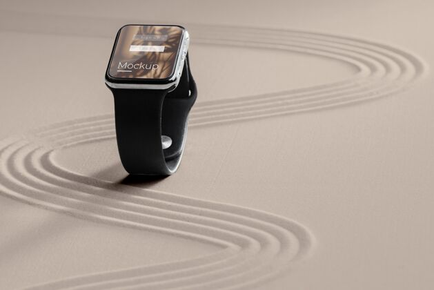 安排沙中的智能手表展示模型技术演示屏幕