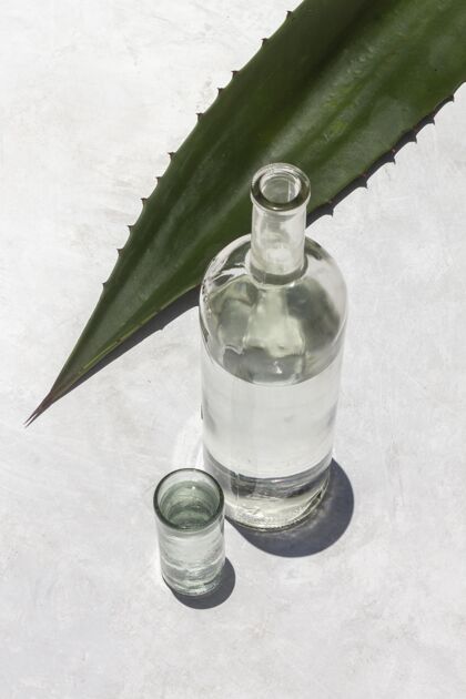 蒸馏美味的mezcal饮料组合传统美味酒精