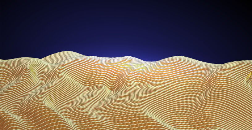 闪烁无数块的矩阵 金色的纹理 云计算阵列结构互联网