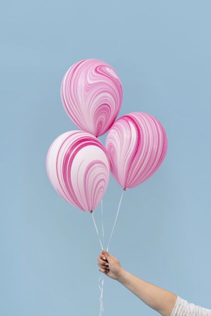 静物抽象粉色气球的排列庆祝安排气球