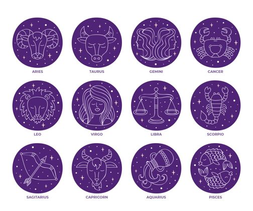 日历手绘十二生肖系列星座收集占星术