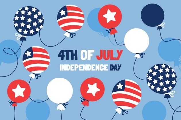 美国手绘七月四日独立日气球背景气球背景独立日爱国