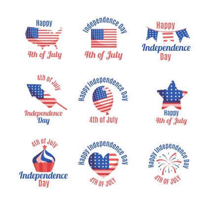 标签收藏手绘七月四日独立日徽章系列分类国家美国