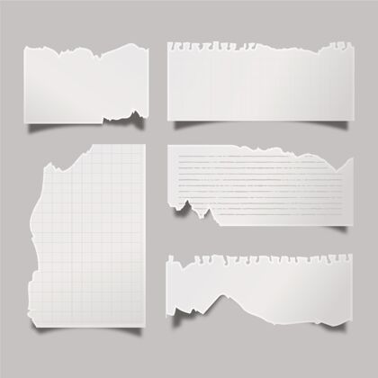 纸张现实的破纸收藏撕破的纸张纸张设置