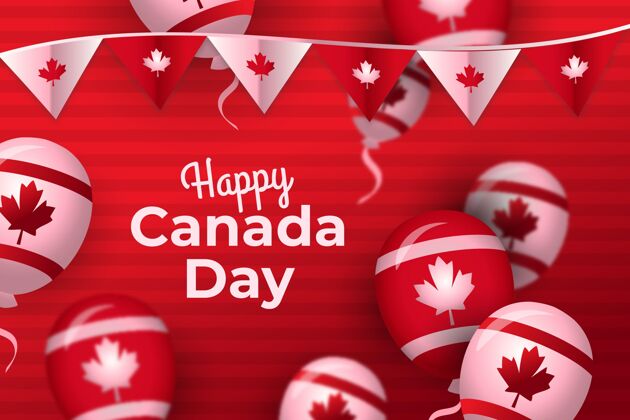 加拿大日梯度加拿大日庆祝插画加拿大梯度枫叶