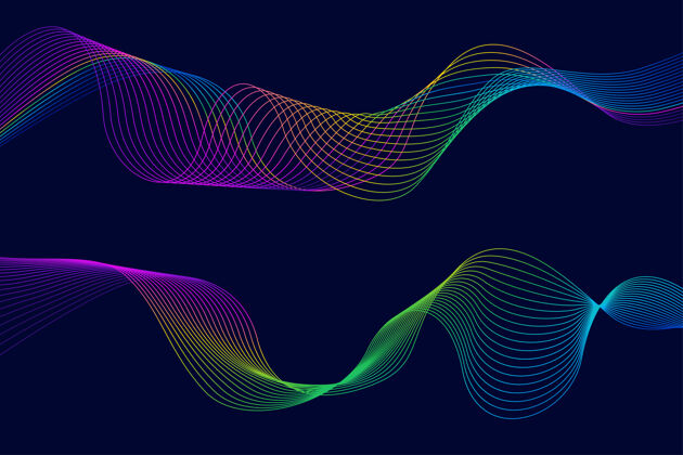 效果抽象流体与动态线性波创意背景流技术背景