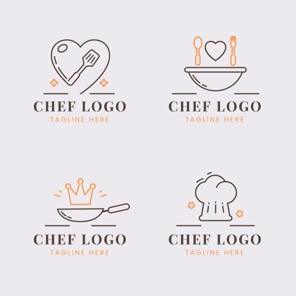 ChefLogo线性平面厨师标志系列BrandingCompanyCorporate