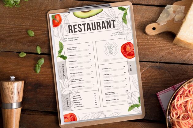餐厅菜单模板雕刻手绘乡村垂直餐厅菜单模板乡村餐厅乡村菜单模板垂直