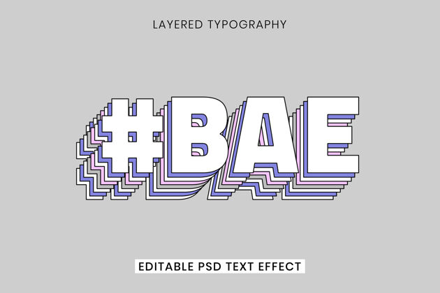 文本效果分层美观的文字效果3d设计字体风格脚本字体
