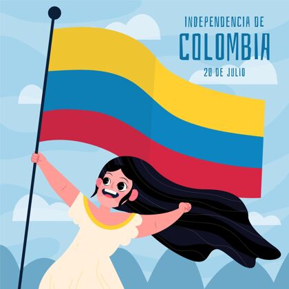 南美卡通片20德胡里奥-哥伦比亚独立插画庆祝纪念哥伦比亚