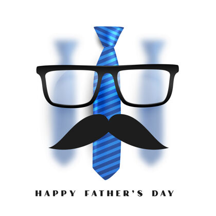 关系父亲节快乐卡片配眼镜 胡子和领带男性父亲男人