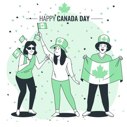 节日庆祝加拿大日的人们？概念图加拿大日人民国家