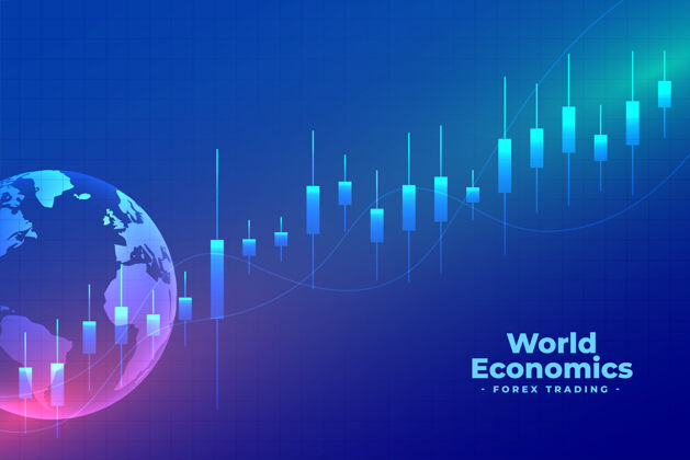 股票世界经济外汇交易蓝背景趋势收益全球