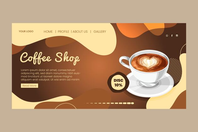 咖啡杯咖啡店登录页模板网页模板杯子香气