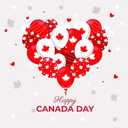 加拿大日手绘加拿大日气球背景问候语墙纸庆典