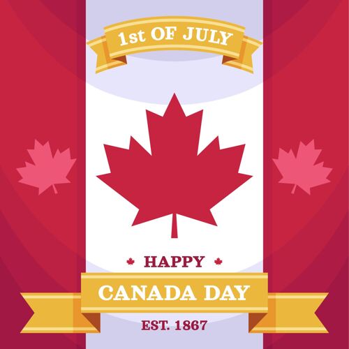加拿大加拿大平日插画7月1日庆祝矢量插图