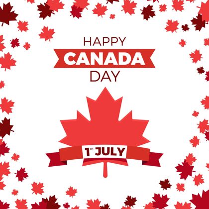 7月1日加拿大平日插画加拿大贺卡矢量插图