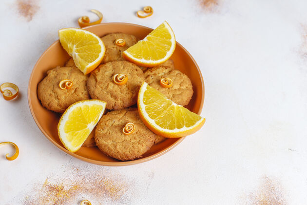食物美味的自制橙汁饼干松脆厨房自制