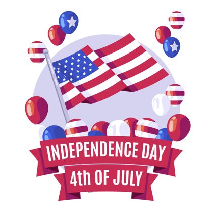7月4日七月四日-独立日插画美国纪念节日