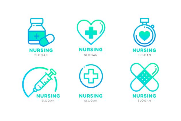 公司渐变护士标志系列标识标识模板公司标识