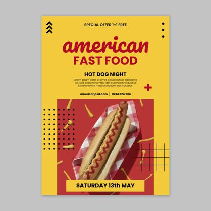 美味美国食品海报模板美食美式美味
