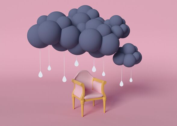 椅子坐在椅子上自然云形状雨