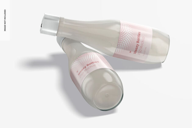 模型令人眩晕的瓶子与光盘顶盖模型 透视图塑料透明护发