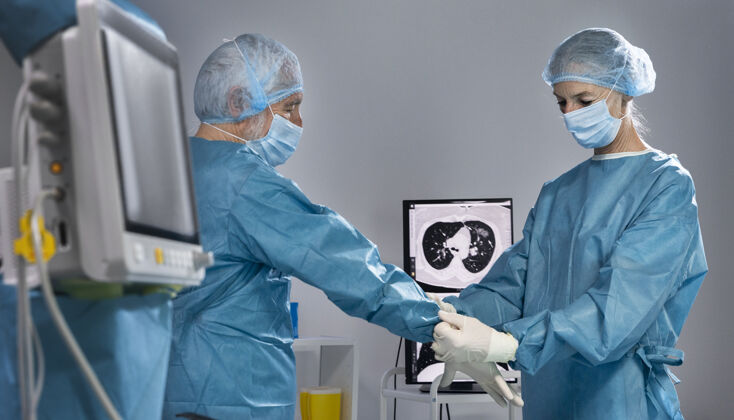 植入医生正在准备手术设备过程外科