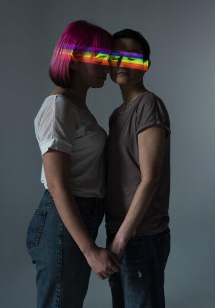 爱同性恋夫妇和同性恋者标志同性恋彩虹骄傲