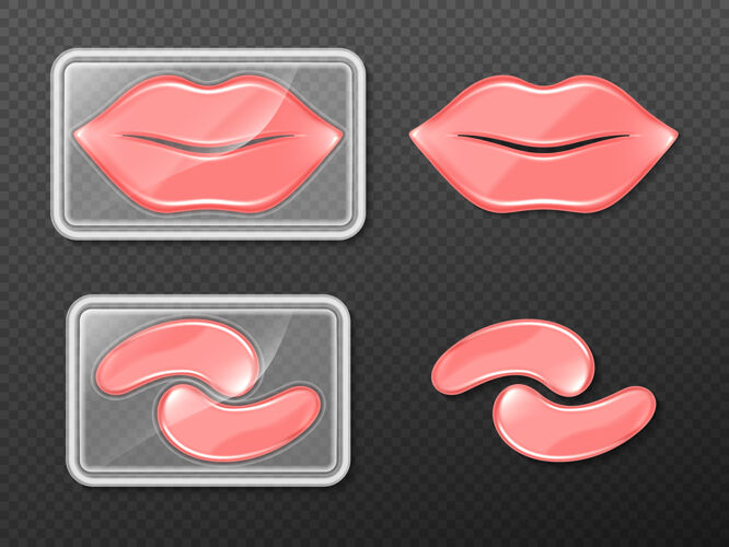 嘴唇嘴唇和眼睛的凝胶贴片现实主义治疗诊所