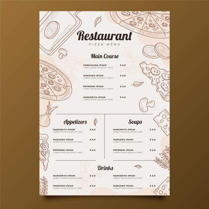 餐厅雕刻手绘乡村餐厅垂直菜单模板乡村菜单手绘餐厅