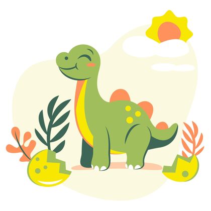 史前扁平恐龙宝宝插图侏罗纪恐龙宝宝恐龙