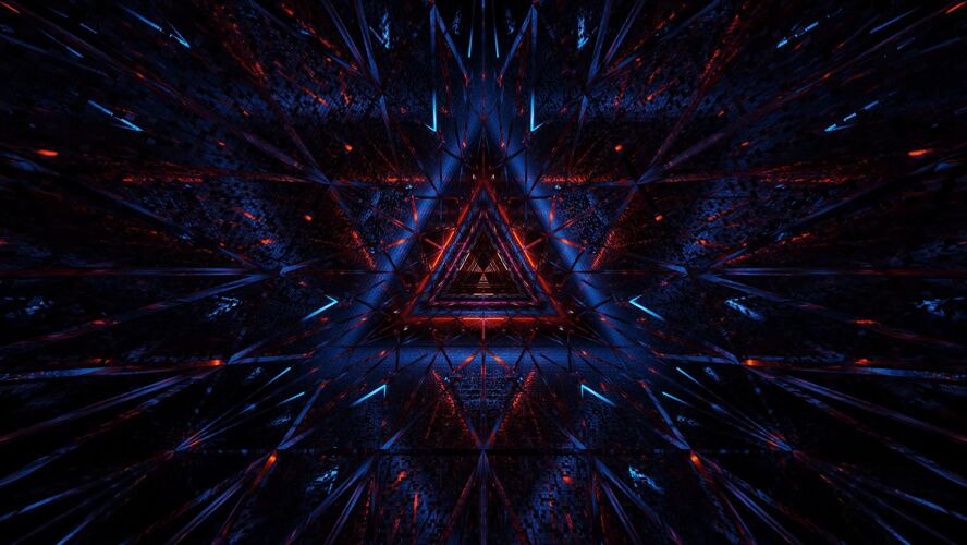 线条宇宙背景的黑蓝色和红色激光-完美的数字壁纸现代艺术家技术