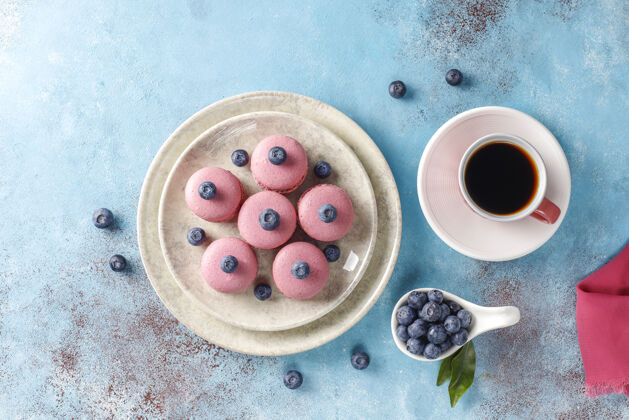 食品蓝莓杏仁饼美食烘焙蛋糕