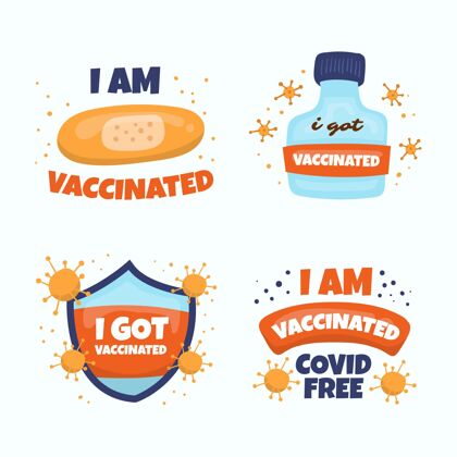 流感手绘疫苗接种运动徽章收集病毒感染预防