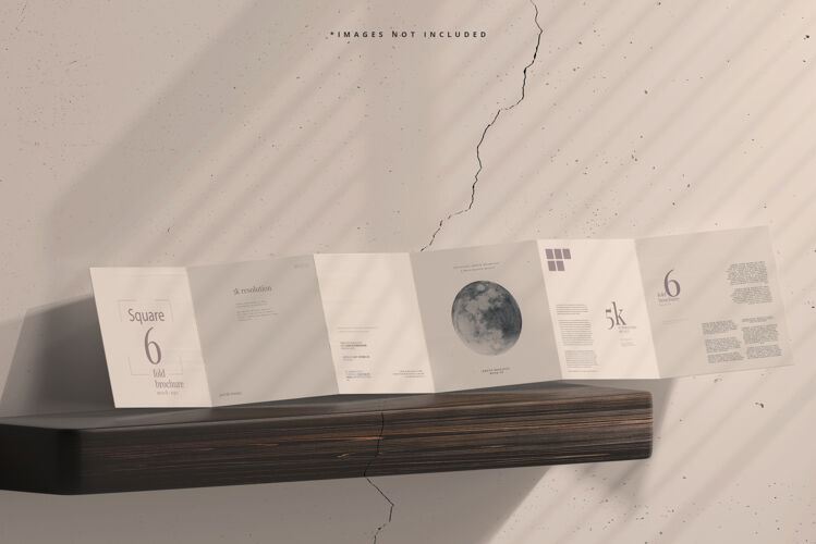 专业方形六折小册子模型模型目录干净