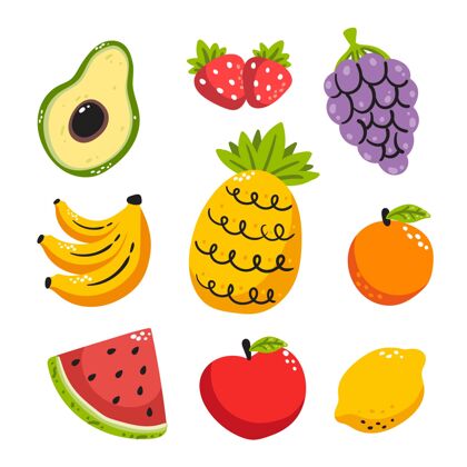 套装手绘水果系列水果套装营养食品